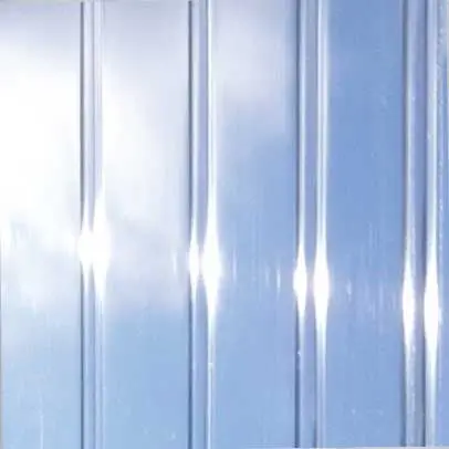 Close-up of a clear acrylic panel featuring vertical ribbed detailing, showcasing its high transparency and light-transmitting properties.